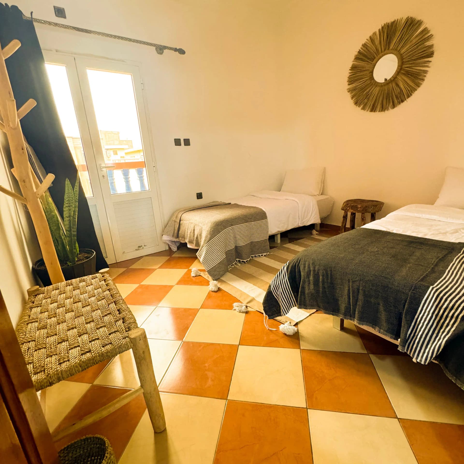 Twin room in surf house