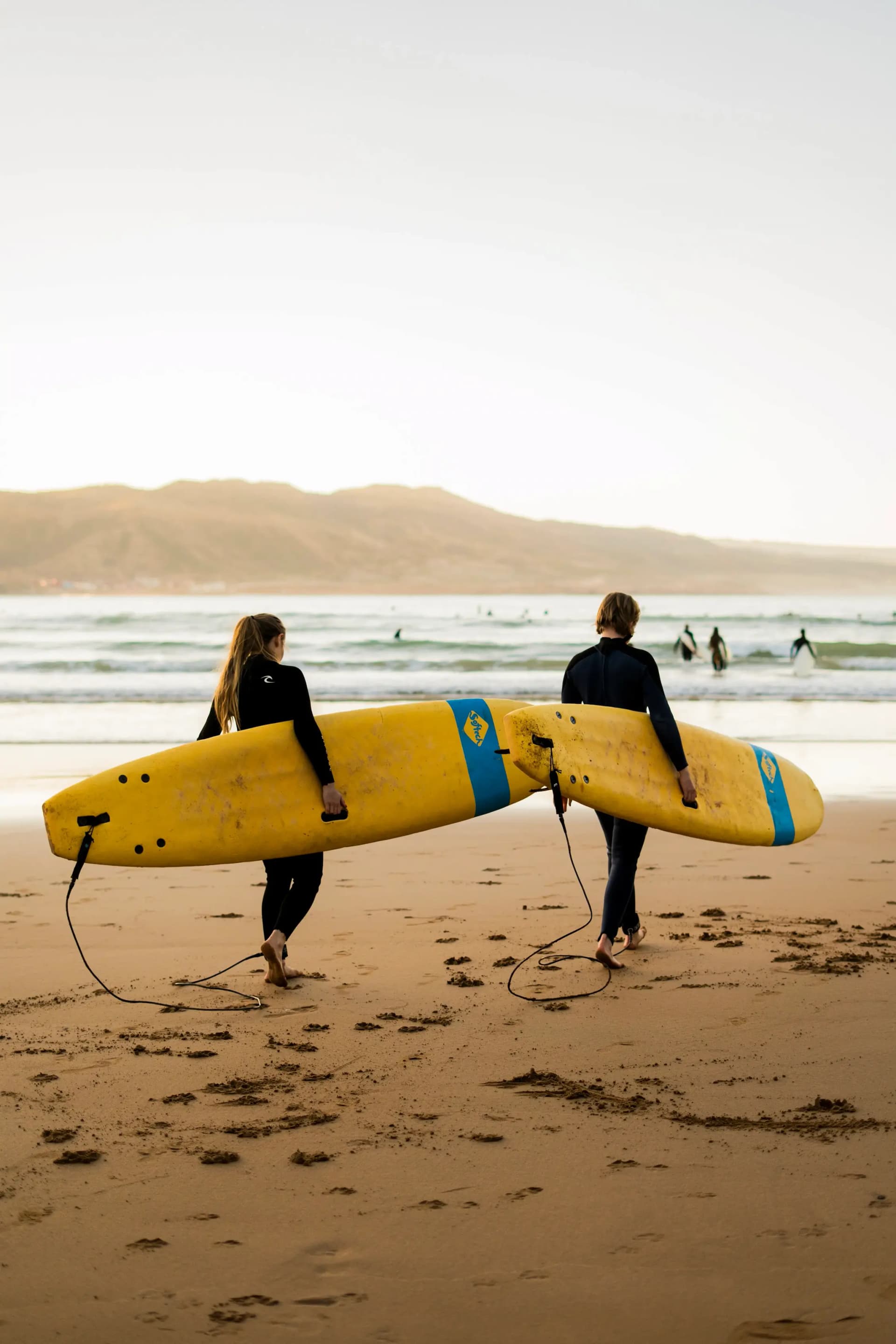 Girls surfing in Imsouane